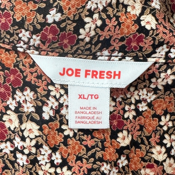 JOE FRESH Floral Button Front Shirt Dress with Waist Tie - Size XL. NWOT. - Picture 12 of 15